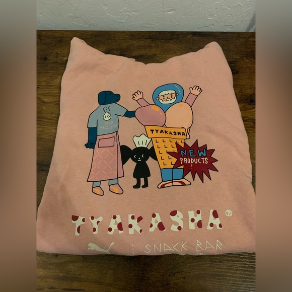 Puma X Tyakasha oversized pullover sweatshirt in peach pink color Size XS - Picture 12 of 16